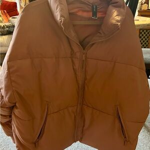 LG Pink Puffer Jacket with High Collar